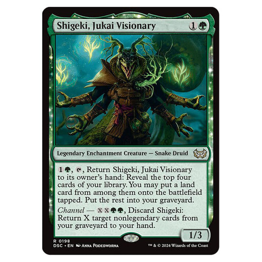 Shigeki, Jukai Visionary 198 card from the Magic The Gathering set Duskmourn: House of Horror Commander