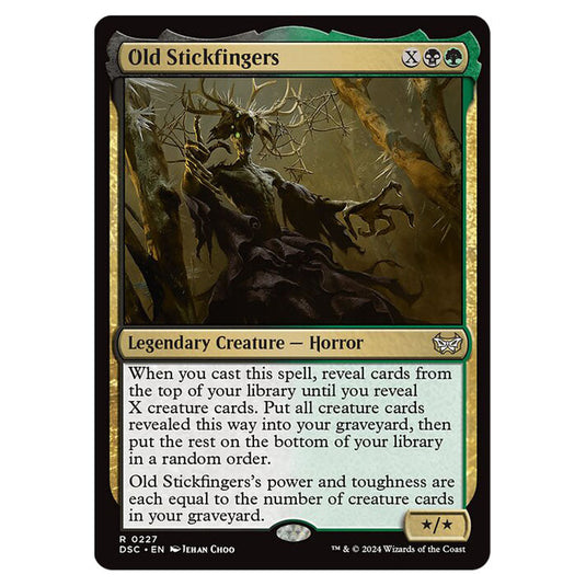 Old Stickfingers 227 card from the Magic The Gathering set Duskmourn: House of Horror Commander