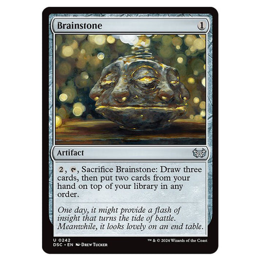 Brainstone 242 card from the Magic The Gathering set Duskmourn: House of Horror Commander