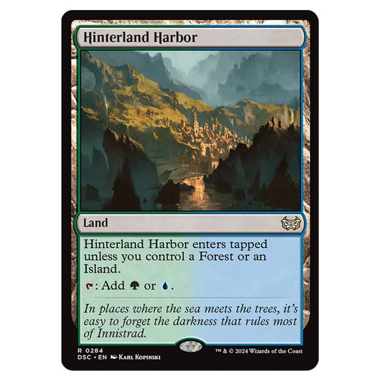 Hinterland Harbor 284 card from the Magic The Gathering set Duskmourn: House of Horror Commander