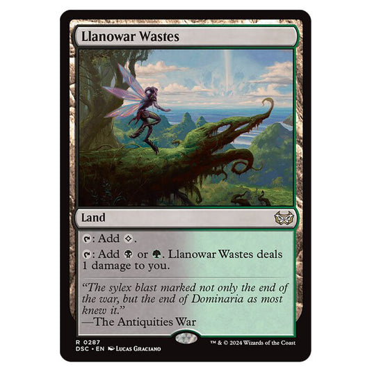 Llanowar Wastes 287 card from the Magic The Gathering set Duskmourn: House of Horror Commander