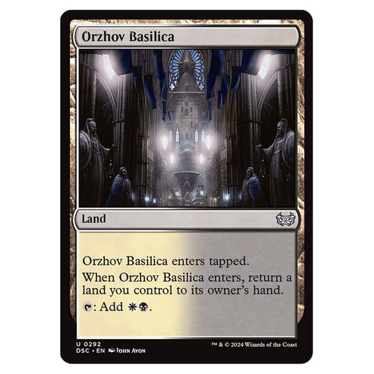 Orzhov Basilica 292 card from the Magic The Gathering set Duskmourn: House of Horror Commander