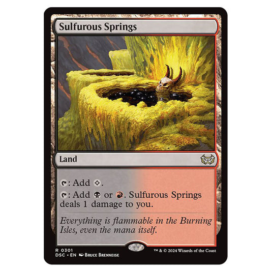 Sulfurous Springs 301 card from the Magic The Gathering set Duskmourn: House of Horror Commander