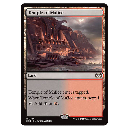 Temple of Malice 310 card from the Magic The Gathering set Duskmourn: House of Horror Commander