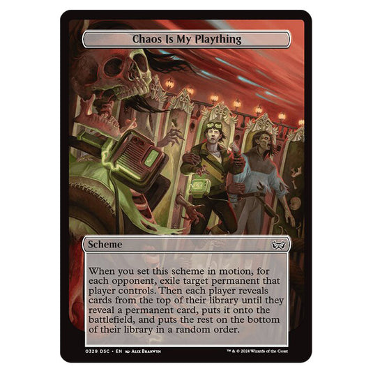 Chaos Is My Plaything 329 card from the Magic The Gathering set Duskmourn: House of Horror Commander