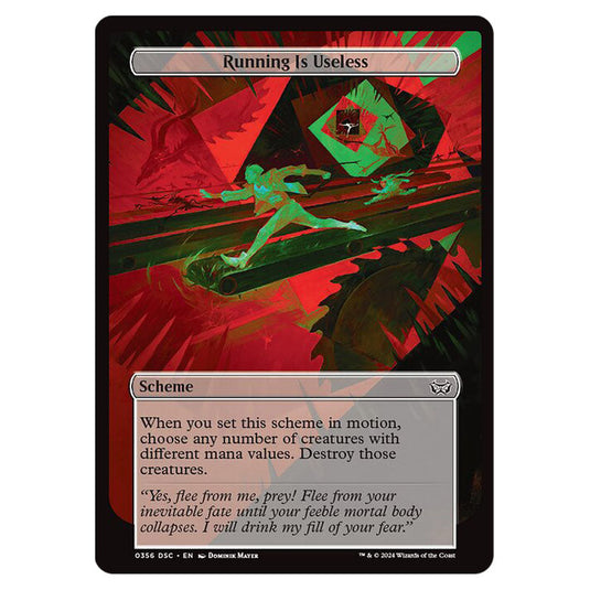 Running Is Useless 356 card from the Magic The Gathering set Duskmourn: House of Horror Commander