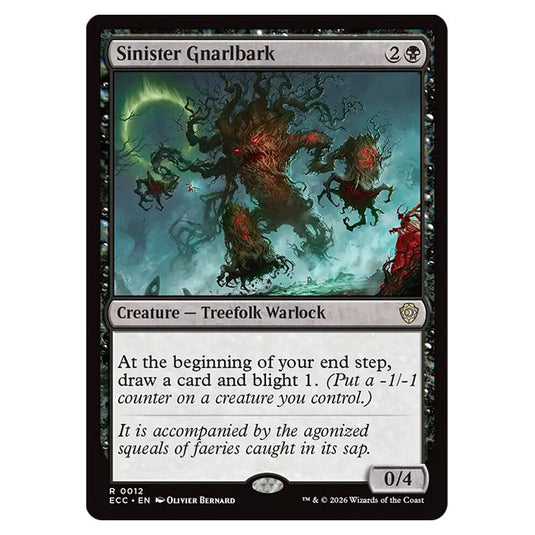 Sinister Gnarlbark 0012 card from the Magic The Gathering set Lorwyn Eclipsed Commander