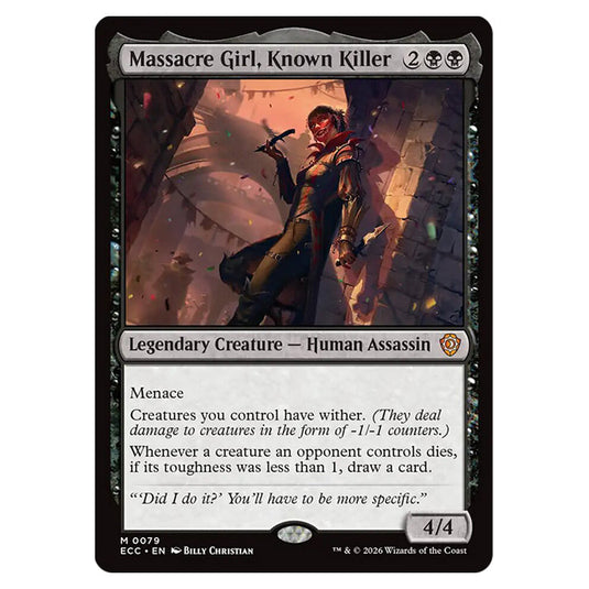 Massacre Girl, Known Killer 0079 card from the Magic The Gathering set Lorwyn Eclipsed Commander