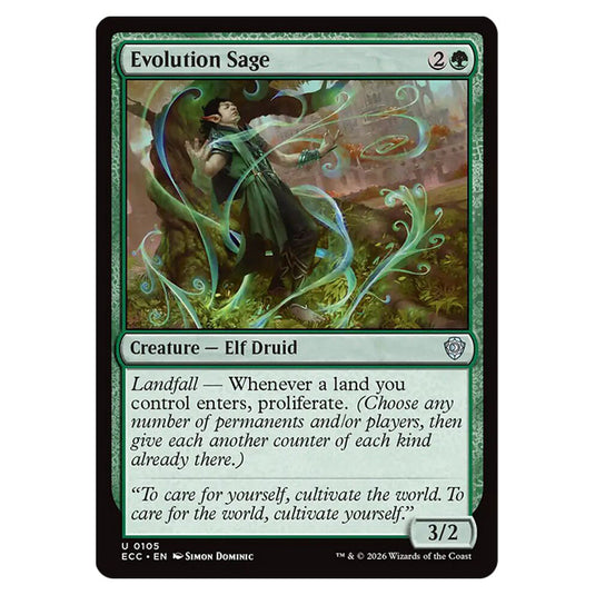 Evolution Sage 0105 card from the Magic The Gathering set Lorwyn Eclipsed Commander