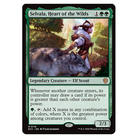 Selvala, Heart of the Wilds 0116 card from the Magic The Gathering set Lorwyn Eclipsed Commander