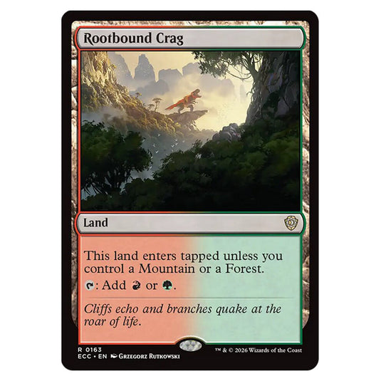 Rootbound Crag 0163 card from the Magic The Gathering set Lorwyn Eclipsed Commander