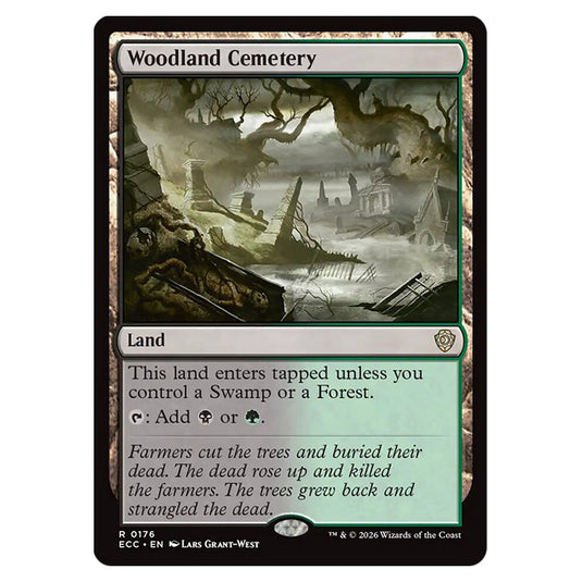 Woodland Cemetery 0176 card from the Magic The Gathering set Lorwyn Eclipsed Commander