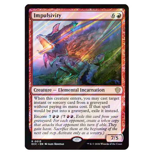 Impulsivity 0013 card from the Magic The Gathering set Lorwyn Eclipsed Commander
