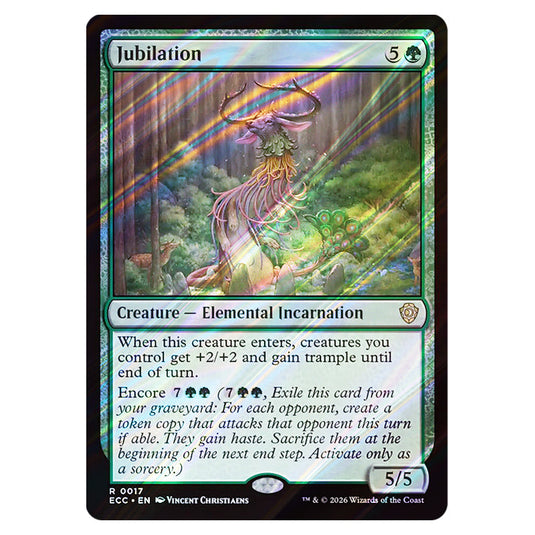 Jubilation 0017 card from the Magic The Gathering set Lorwyn Eclipsed Commander