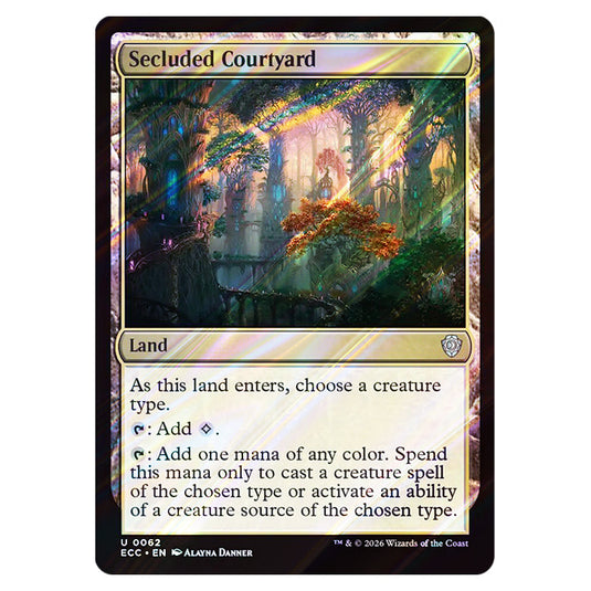 Secluded Courtyard 0062 card from the Magic The Gathering set Lorwyn Eclipsed Commander