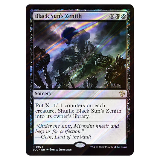 Black Sun's Zenith 0071 card from the Magic The Gathering set Lorwyn Eclipsed Commander
