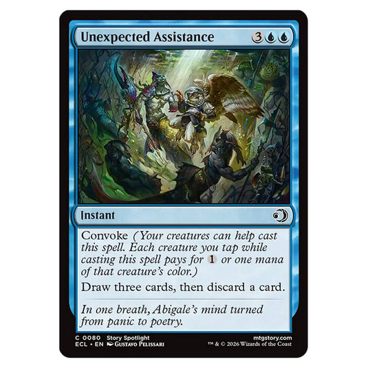Unexpected Assistance 0080 card from the Magic The Gathering set Lorwyn Eclipsed