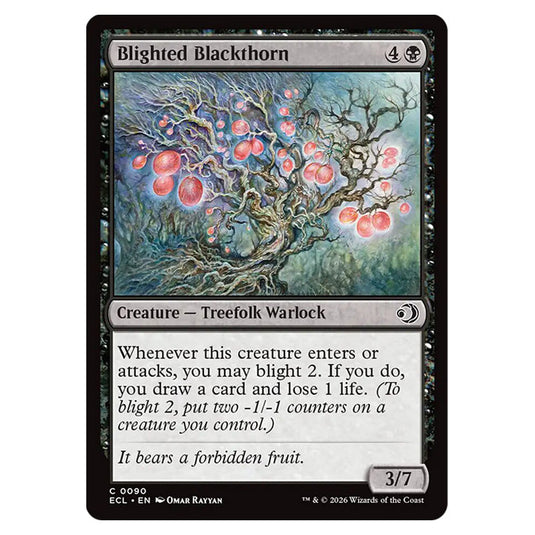 Blighted Blackthorn 0090 card from the Magic The Gathering set Lorwyn Eclipsed