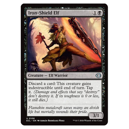 Iron-Shield Elf 0108 card from the Magic The Gathering set Lorwyn Eclipsed
