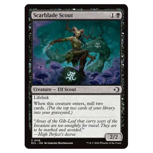 Scarblade Scout 0118 card from the Magic The Gathering set Lorwyn Eclipsed