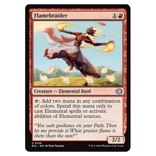 Flamebraider 0139 card from the Magic The Gathering set Lorwyn Eclipsed