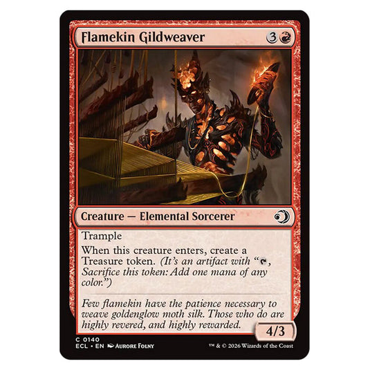 Flamekin Gildweaver 0140 card from the Magic The Gathering set Lorwyn Eclipsed