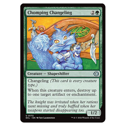 Chomping Changeling 0172 card from the Magic The Gathering set Lorwyn Eclipsed