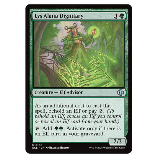 Lys Alana Dignitary 0180 card from the Magic The Gathering set Lorwyn Eclipsed