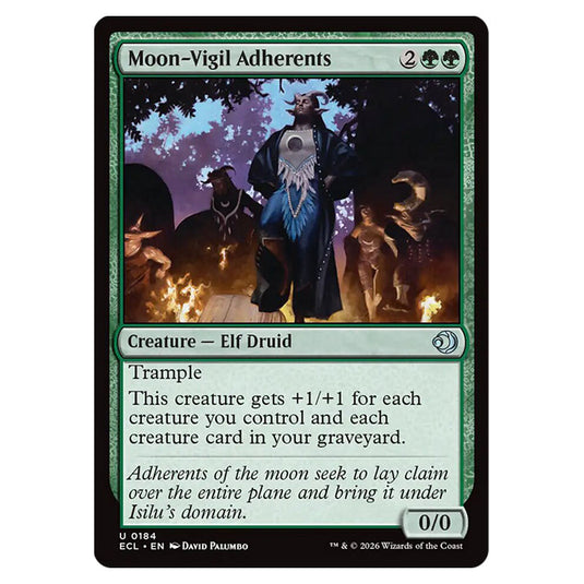 Moon-Vigil Adherents 0184 card from the Magic The Gathering set Lorwyn Eclipsed