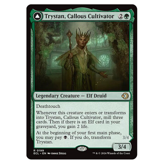 Trystan, Callous Cultivator // Trystan, Penitent Culler 0199 card from the Magic The Gathering set Lorwyn Eclipsed