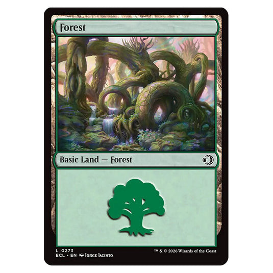 Forest 0273 card from the Magic The Gathering set Lorwyn Eclipsed