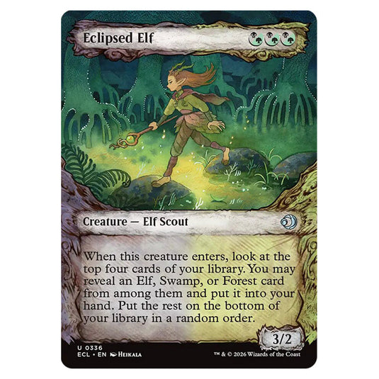 Eclipsed Elf 0336 card from the Magic The Gathering set Lorwyn Eclipsed