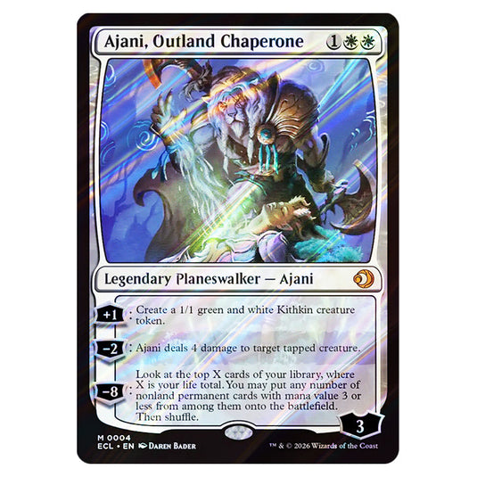 Ajani, Outland Chaperone 0004 card from the Magic The Gathering set Lorwyn Eclipsed