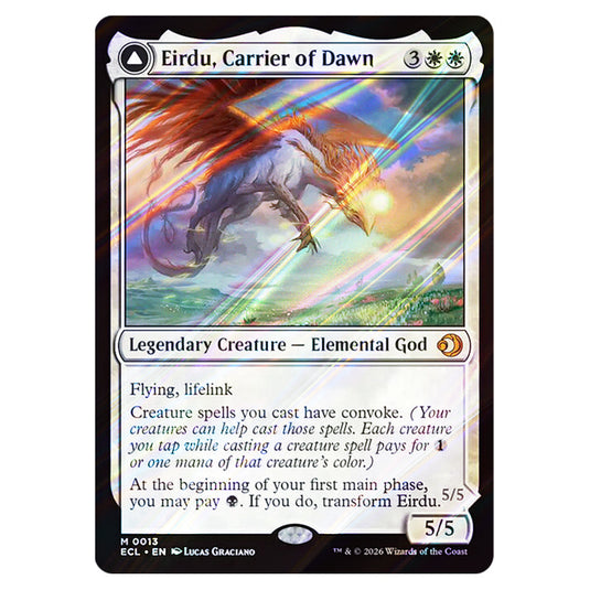 Eirdu, Carrier of Dawn // Isilu, Carrier of Twilight 0013 card from the Magic The Gathering set Lorwyn Eclipsed