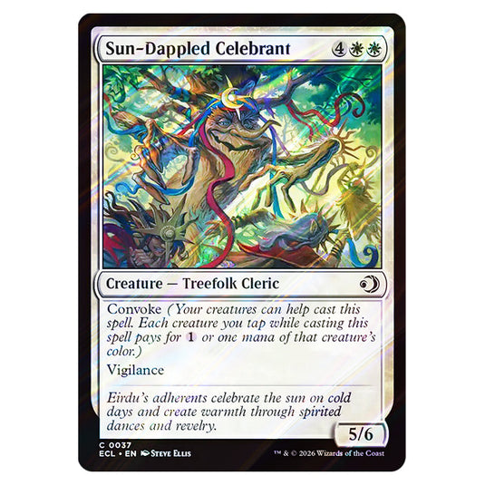 Sun-Dappled Celebrant 0037 card from the Magic The Gathering set Lorwyn Eclipsed