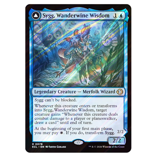 Sygg, Wanderwine Wisdom // Sygg, Wanderbrine Shield 0076 card from the Magic The Gathering set Lorwyn Eclipsed