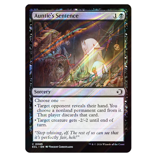 Auntie's Sentence 0085 card from the Magic The Gathering set Lorwyn Eclipsed