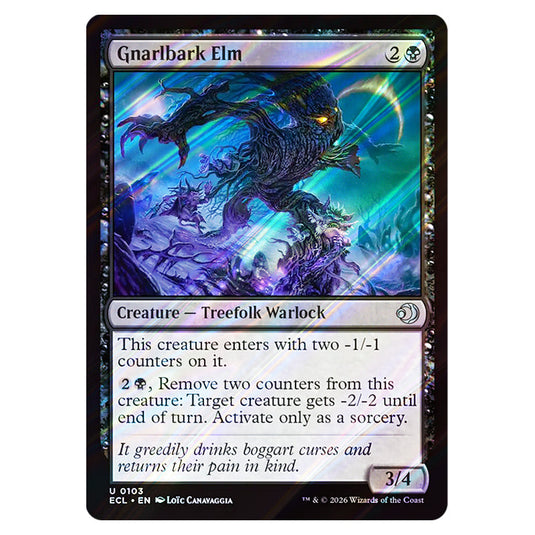 Gnarlbark Elm 0103 card from the Magic The Gathering set Lorwyn Eclipsed
