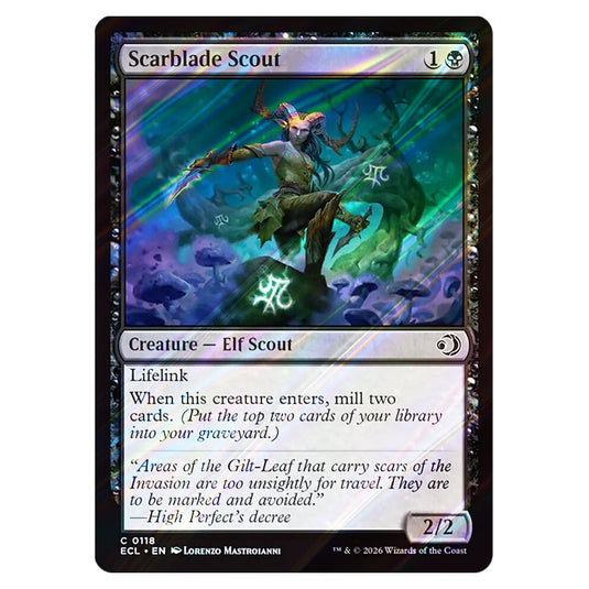 Scarblade Scout 0118 card from the Magic The Gathering set Lorwyn Eclipsed
