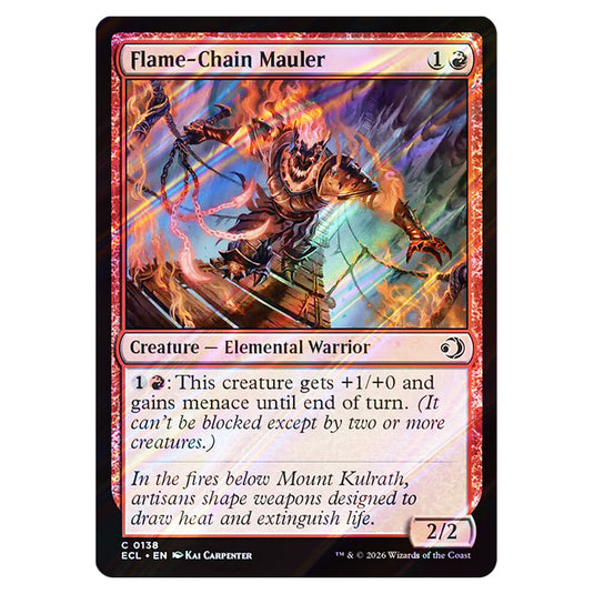 Flame-Chain Mauler 0138 card from the Magic The Gathering set Lorwyn Eclipsed