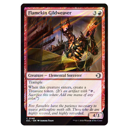 Flamekin Gildweaver 0140 card from the Magic The Gathering set Lorwyn Eclipsed