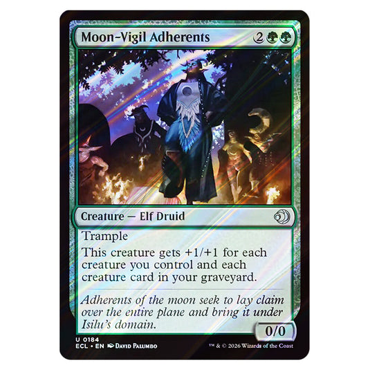 Moon-Vigil Adherents 0184 card from the Magic The Gathering set Lorwyn Eclipsed