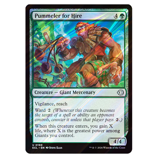Pummeler for Hire 0190 card from the Magic The Gathering set Lorwyn Eclipsed