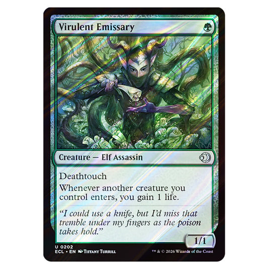 Virulent Emissary 0202 card from the Magic The Gathering set Lorwyn Eclipsed