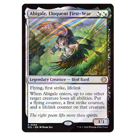 Abigale, Eloquent First-Year 0204 card from the Magic The Gathering set Lorwyn Eclipsed