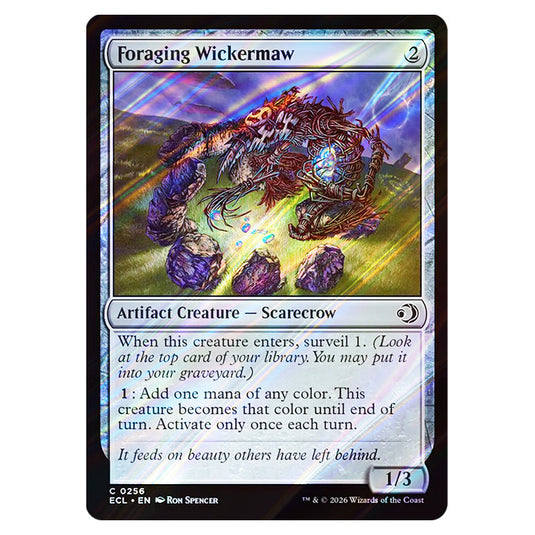 Foraging Wickermaw 0256 card from the Magic The Gathering set Lorwyn Eclipsed