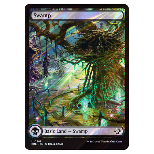 Swamp 0281 card from the Magic The Gathering set Lorwyn Eclipsed