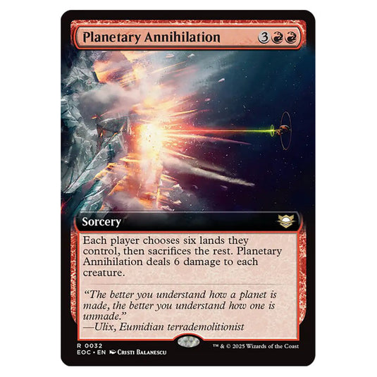 Planetary Annihilation 0032 card from the Magic The Gathering set Edge of Eternities - Commander