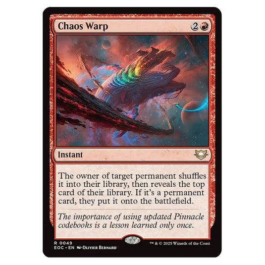 Chaos Warp 0049 card from the Magic The Gathering set Edge of Eternities - Commander