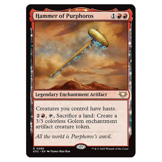 Hammer of Purphoros 0088 card from the Magic The Gathering set Edge of Eternities - Commander